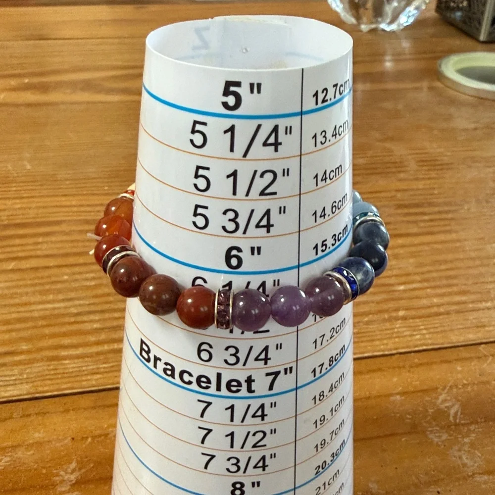 Rainbow gemstone stretch bracelet